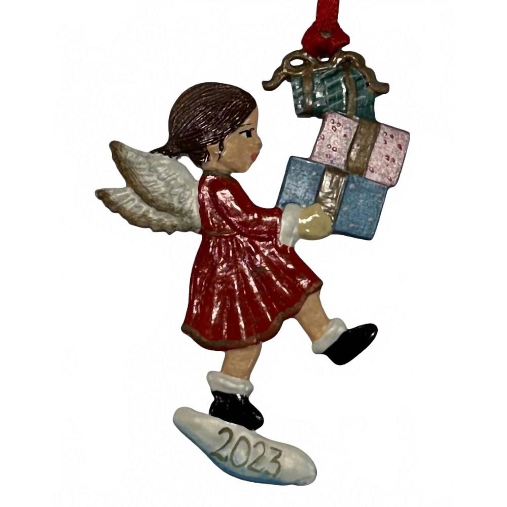 NEW WILHELM SCHWEIZER christmas delivery angel ornament in multicolor
